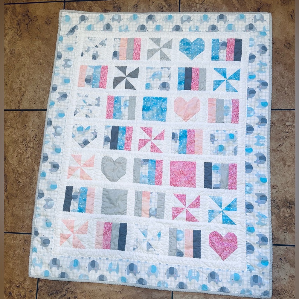 Handmade Baby Quilt 36”x44”